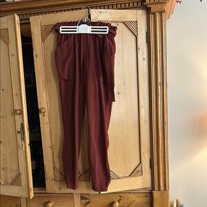 Athleta Red Track Pants Relaxed Fit Joggers